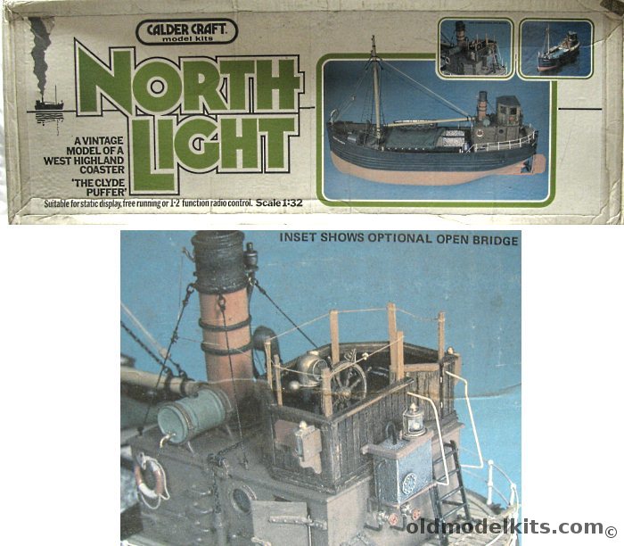 Calder Craft 1/32 North Light The Clyde Puffer - West Highland Coaster - Static Display or RC 26 Inch Long Boat Kit, 7001 plastic model kit